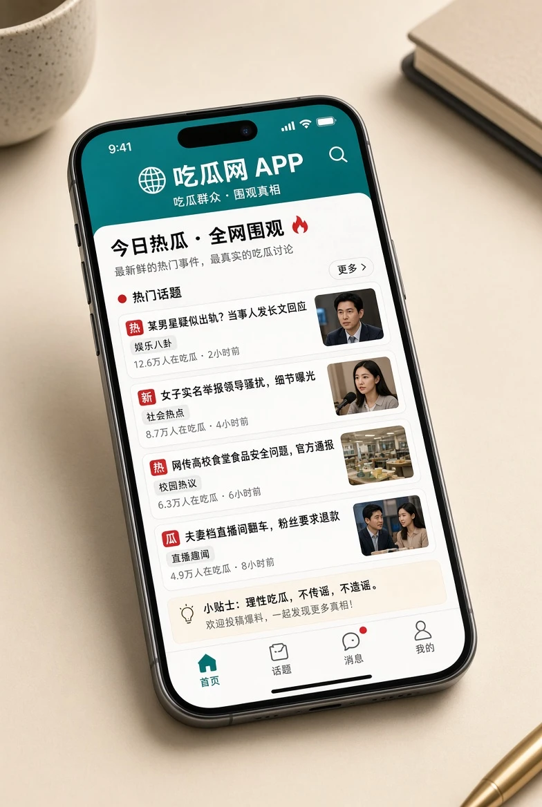 吃瓜网APP移动阅读示意